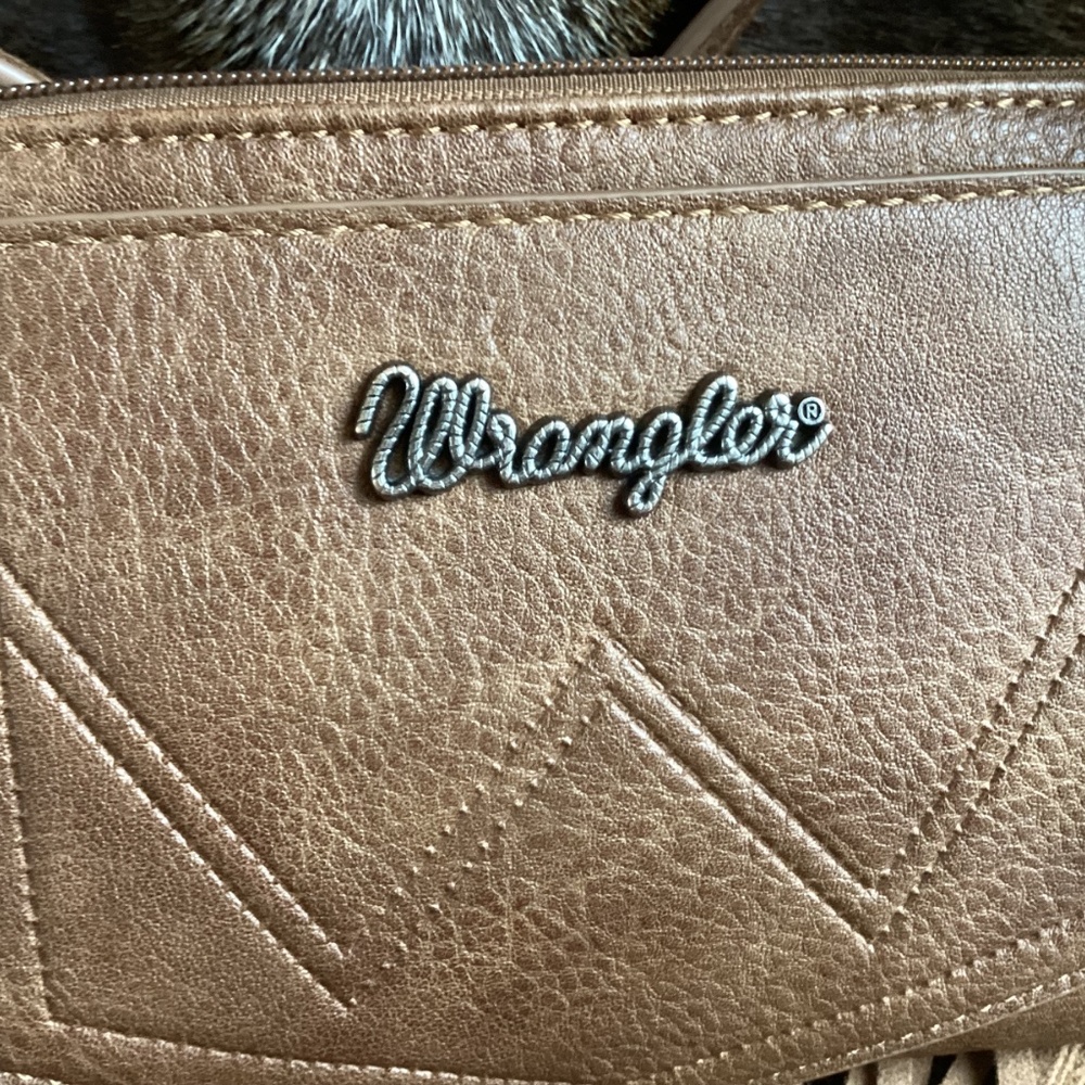Wrangler Leather Fringe Western Boho Wallet Wristlet Crossbody Handbag🦋 - Picture 5 of 10